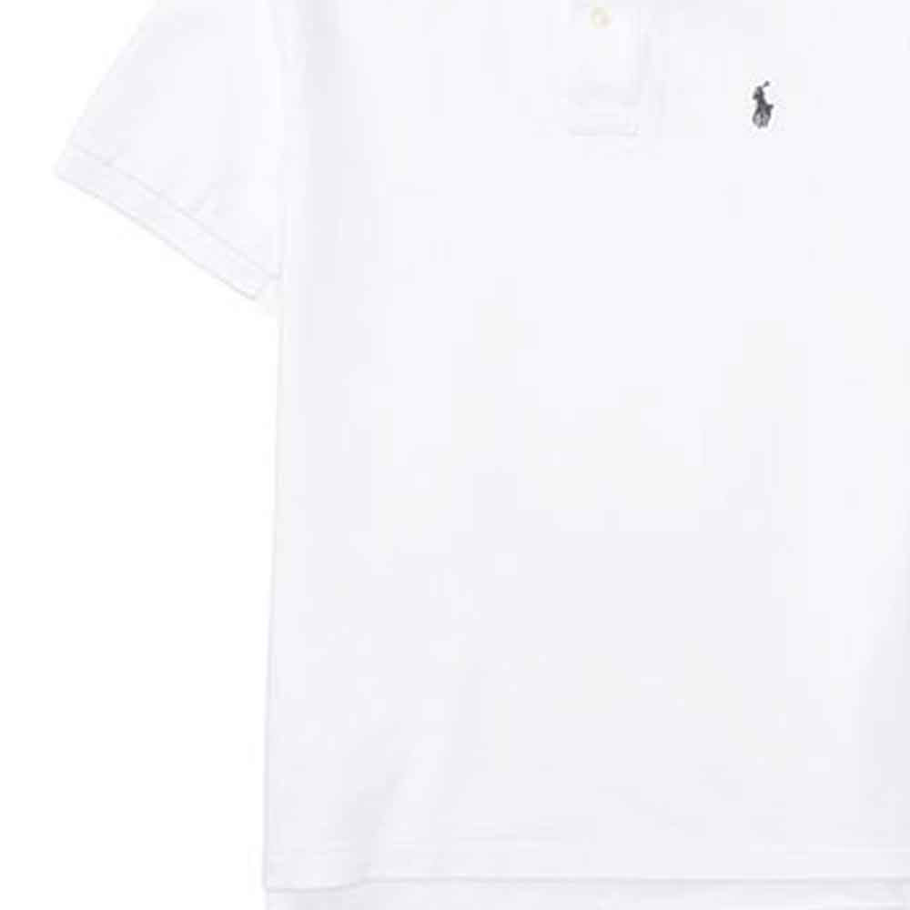 Polo Ralph Lauren Solid Logo Embroidered Cotton Short Sleeve Polo Shirt Kids Tops White CWPOKNIYN820136-100