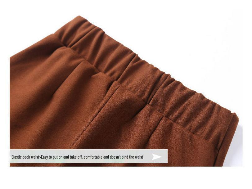 Women's Wool Wide-Leg Nine-Point Pants - Autumn/Winter, Loose, Slimming, Korean Style.