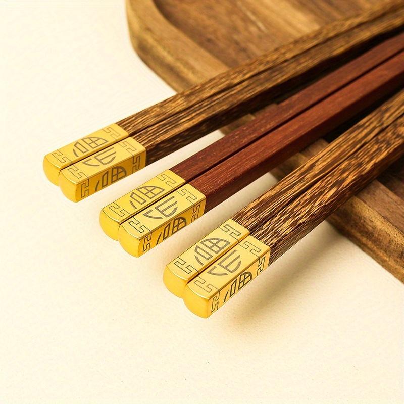 Household Rosewood Wooden Chopsticks Set Solid Wood Chopsticks Wooden Chopsticks Japanese Wooden Tableware Red