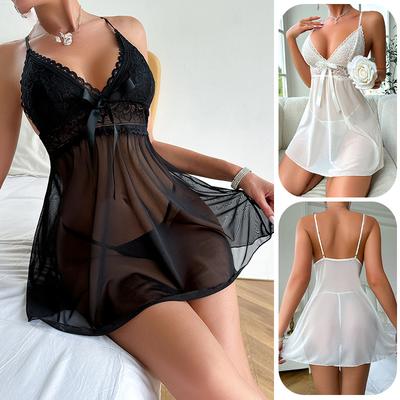 Sexy Underwear Sexy Mesh Perspective Lace Suspender Nightdress Women's Loungewear