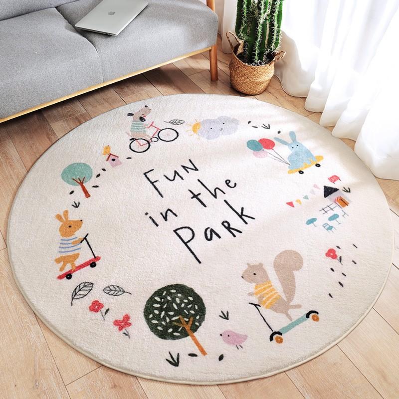 

Nordic Carpets Thicken Plush Rug Large Round Carpet for Living Room Cartoon Bedroom Decor Children Floor Mat 80x80CM