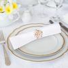 1Set Elegant Silver Plating Napkin Rings Pearl Diamond Embedded Metal Electroplated Napkin Buckle Party Decoration