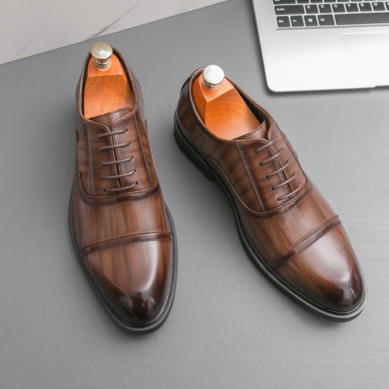 

Трендовые дизайнерские новые мужские туфли оксфорды броги на шнуровке с острым носком черного и коричневого цвета, мужская формальная обувь 38