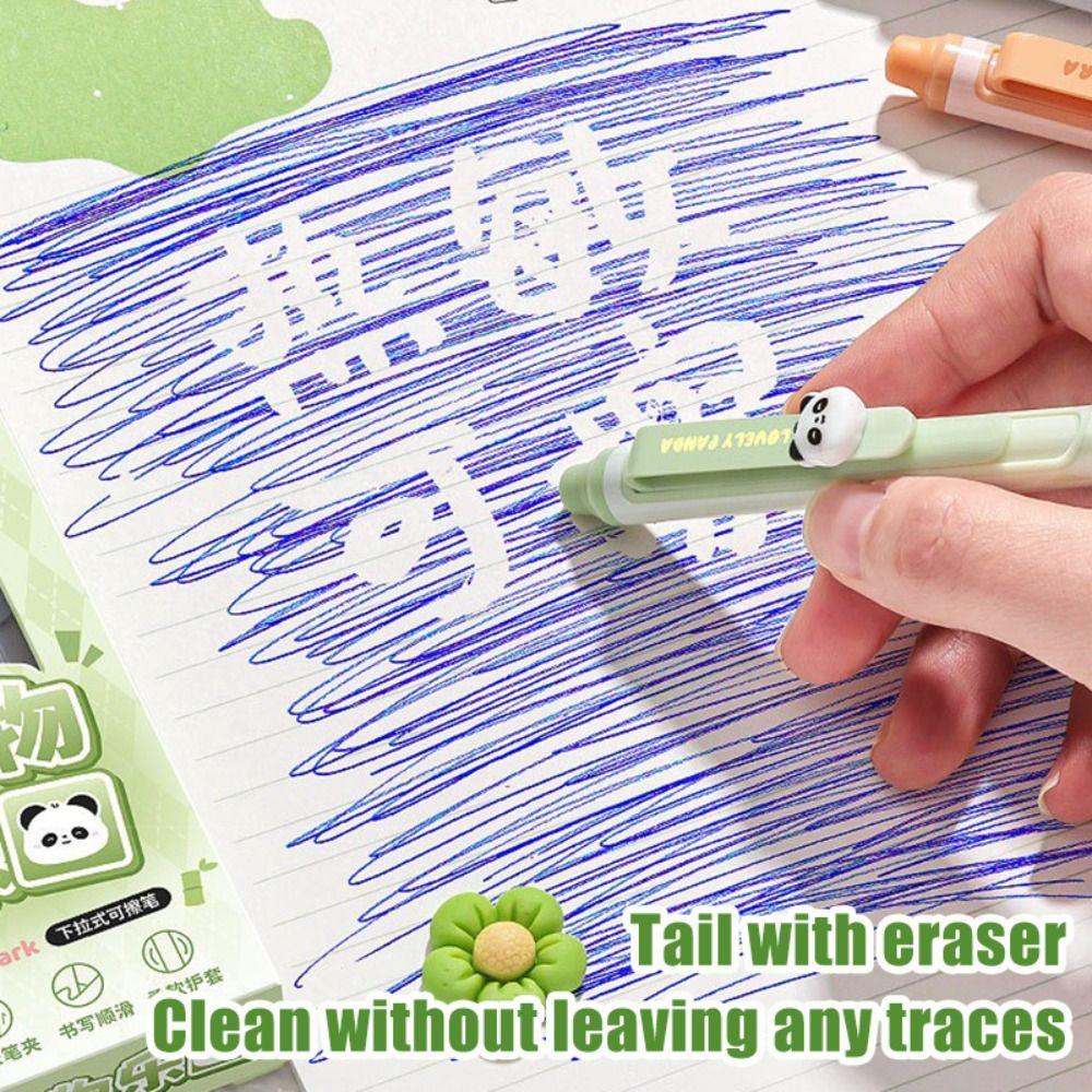 4PCS/Box Push Using Neutral Pen Erasable Writing Tool Multifunctional Ballpoint Pen  Gift