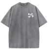 Unisex Sommer kurzärmlig g Gewicht gewaschen Retro Laufen Sport Muster Baumwollstoff reine Baumwolle locker T-Shirt
