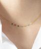 Alleun Silver 925 Chain Gemstone Choker Rainbow Mini Silver Necklace