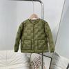 % Fleece children's light down jacket liner round neck solid color new national standard boys and girls school uniform artifact