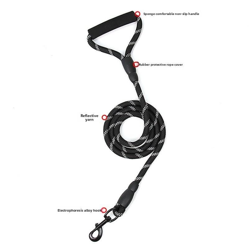 Pet Walking Rope With Reflective Circle Strip For Nighttime Dog Exercise