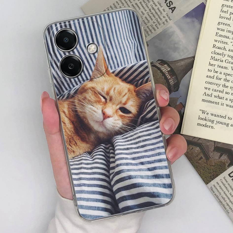 Do Oppo A3x K12x Realme Narzo N63 13 Pro Plus Pro+ Etui na telefon Cartoon Owl Cat Pattern Bumper Miękki silikon Ochrona aparatu Wysokiej jakości obudowa