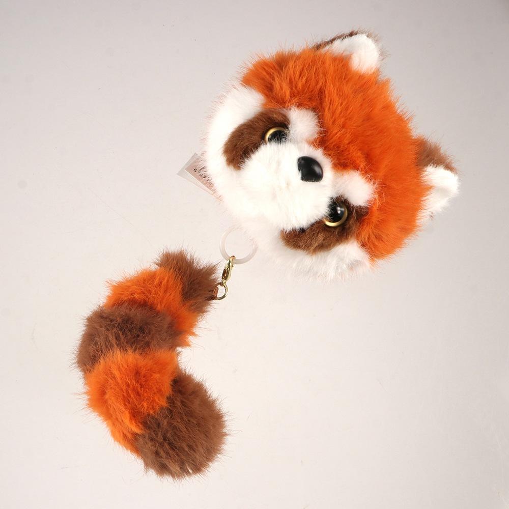 Animal Pulling Tail Panda Plush Pendant Cartoon Red Panda Plushies Pendant  Backpack Decor