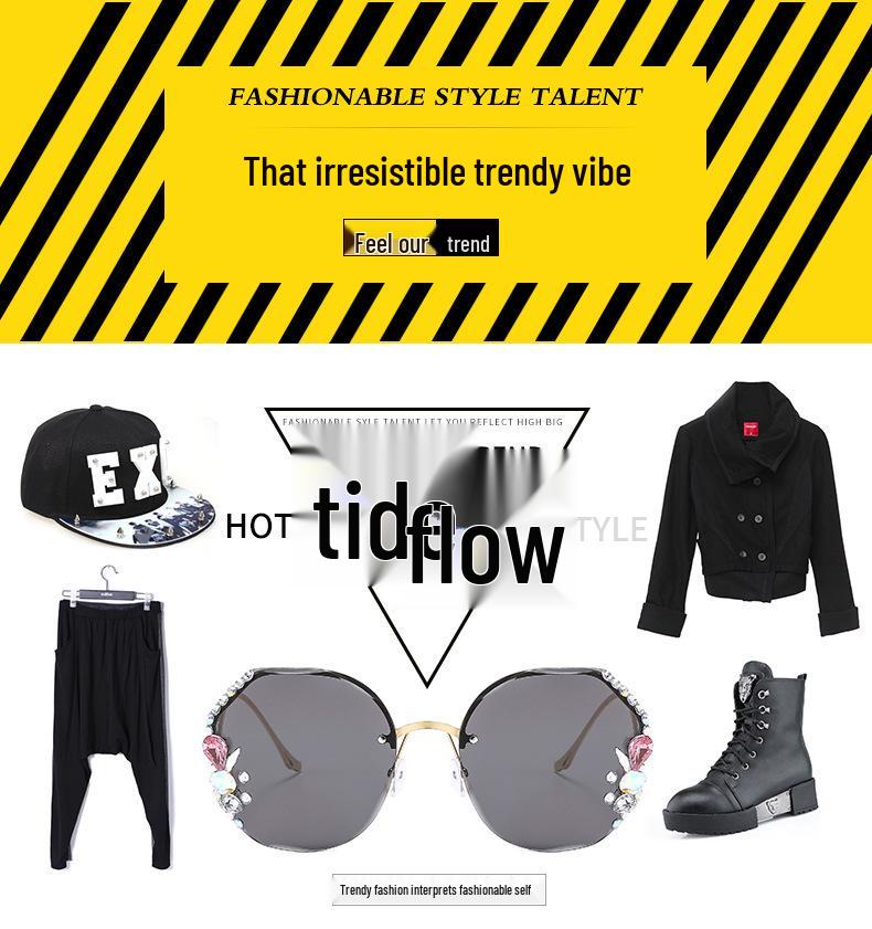 2024 Women's High-End Rhinestone Sunglasses: Slimming, Fashionable Anti-UV Sunshade