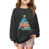 Children's Fashionable Casual Long-sleeved Loose Christmas Print Pullover Sweatshirt