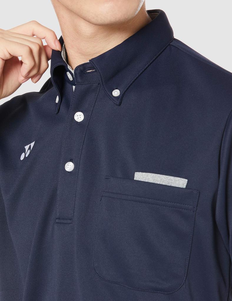 YONEX x Kiraku Simple Knit Breathable Comfort for Nursing and Medical Size L Size Shirt, Material, Use, CY204-88-L, Navy, (Japan L)