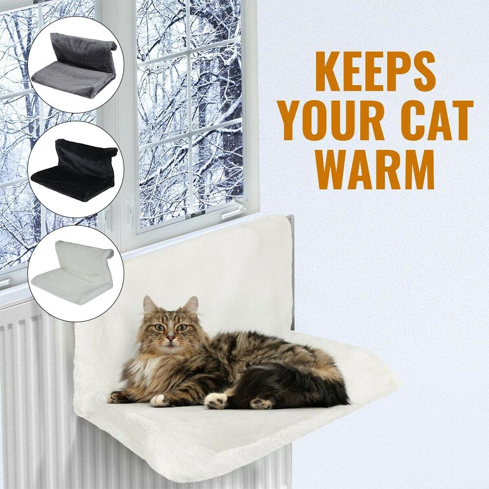 Luxus Katzen Heizkörperbett Hängematte Hängend Weiches Fleece Korb Hängematten Metall Eisenrahmen Winter Warmes Schlafbett für Katzen