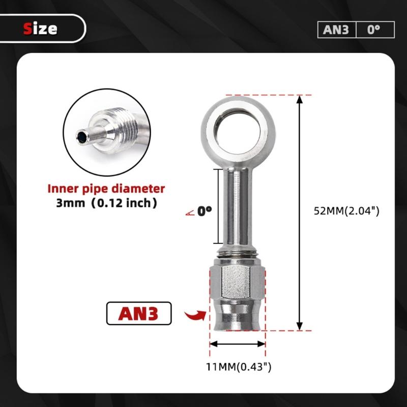 AN3 Standard Brake Line Quick Link Fitting Strong Aluminum Stress Brake Hose Fitting for Enhanced Motorcycle Safety