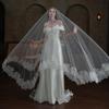 V863 Courtly White Vintage Cathedral Long Lace Bridal Veil