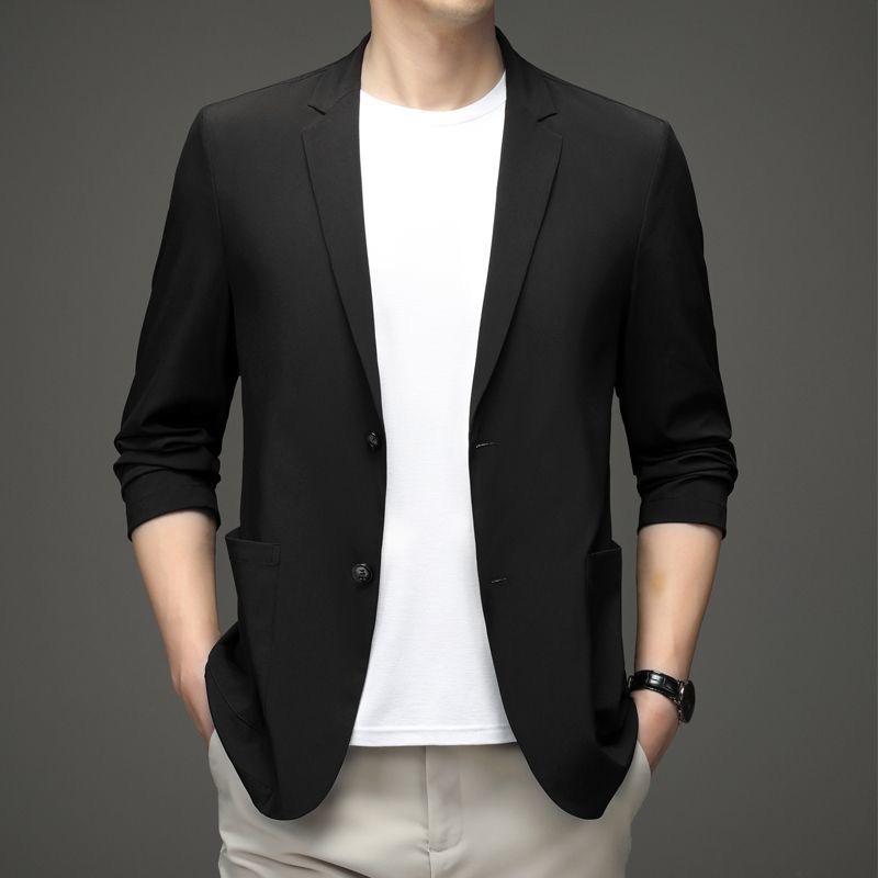 Yaz Ince Erkek Blazer Ceket Yüksek Kaliteli erkek Moda Rahat Buz Ipek Nefes Takım Elbise Ceket Erkekler için Düğün Takımları 4XL