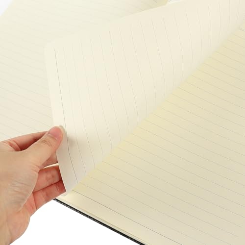 STOBOK A4 Business Notebook, 192 Pages, Large Capacity, Thick Ruled, PU Leather Hardcover, Diary, Minutes, Planner, Schedule Management, Simple and St