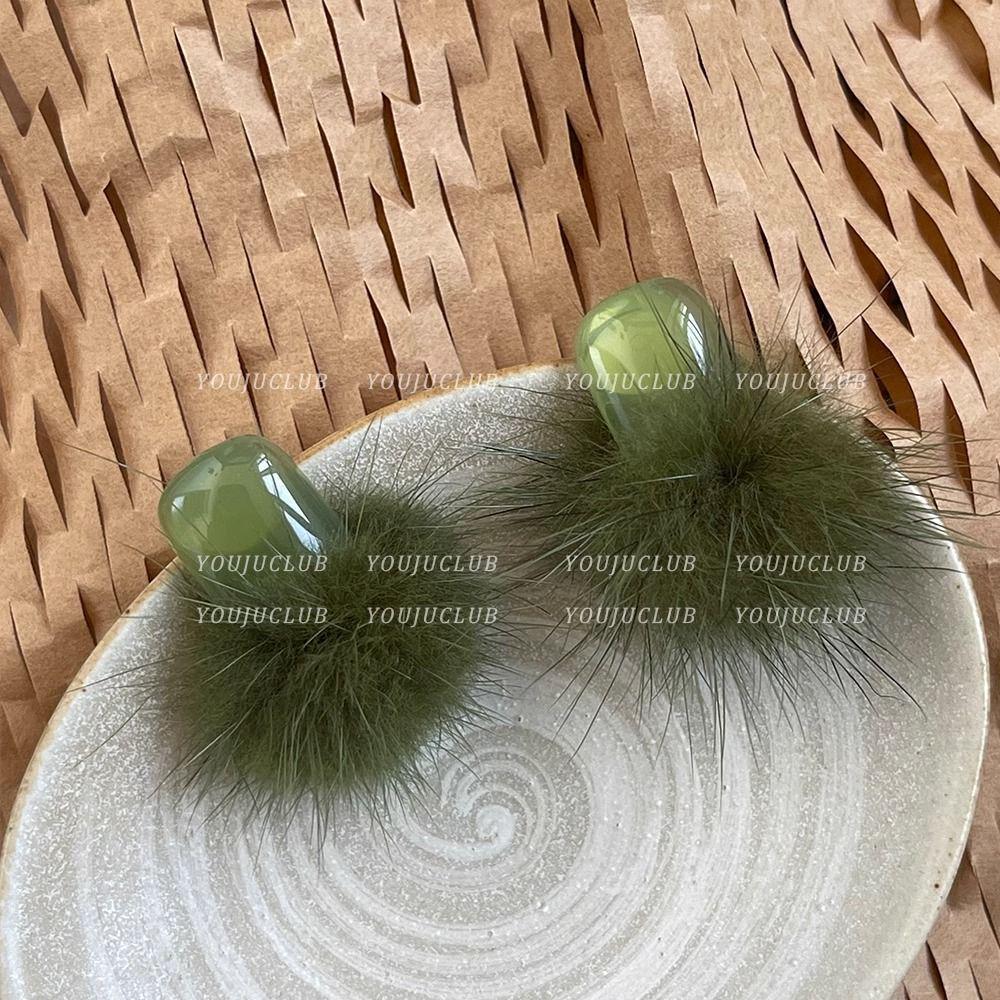 Red Retro Hong Kong Style Flocking Flower Bow Earrings - Elegant Long Design for Women, Perfect for Autumn and Winter Seasons