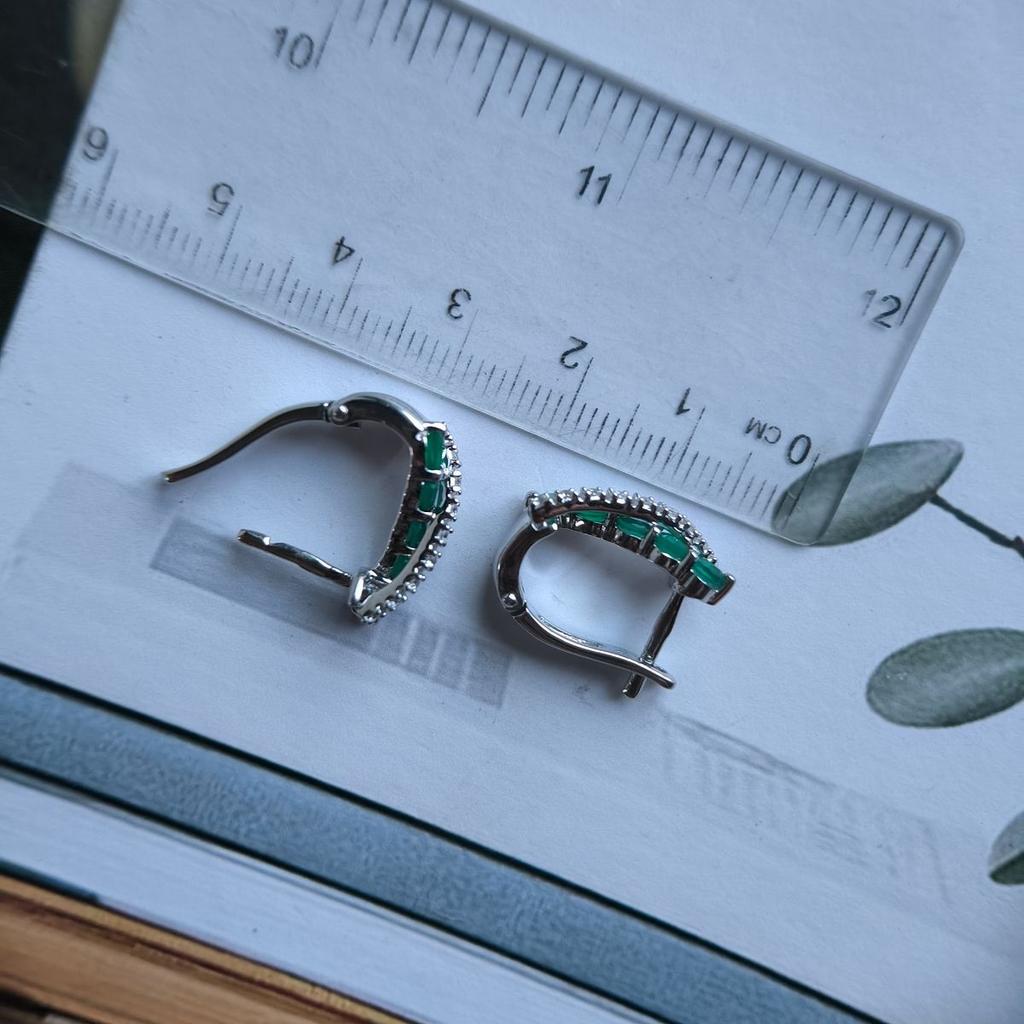 Серебряные серьги с натуральным агатом 1.395ct (2189558)