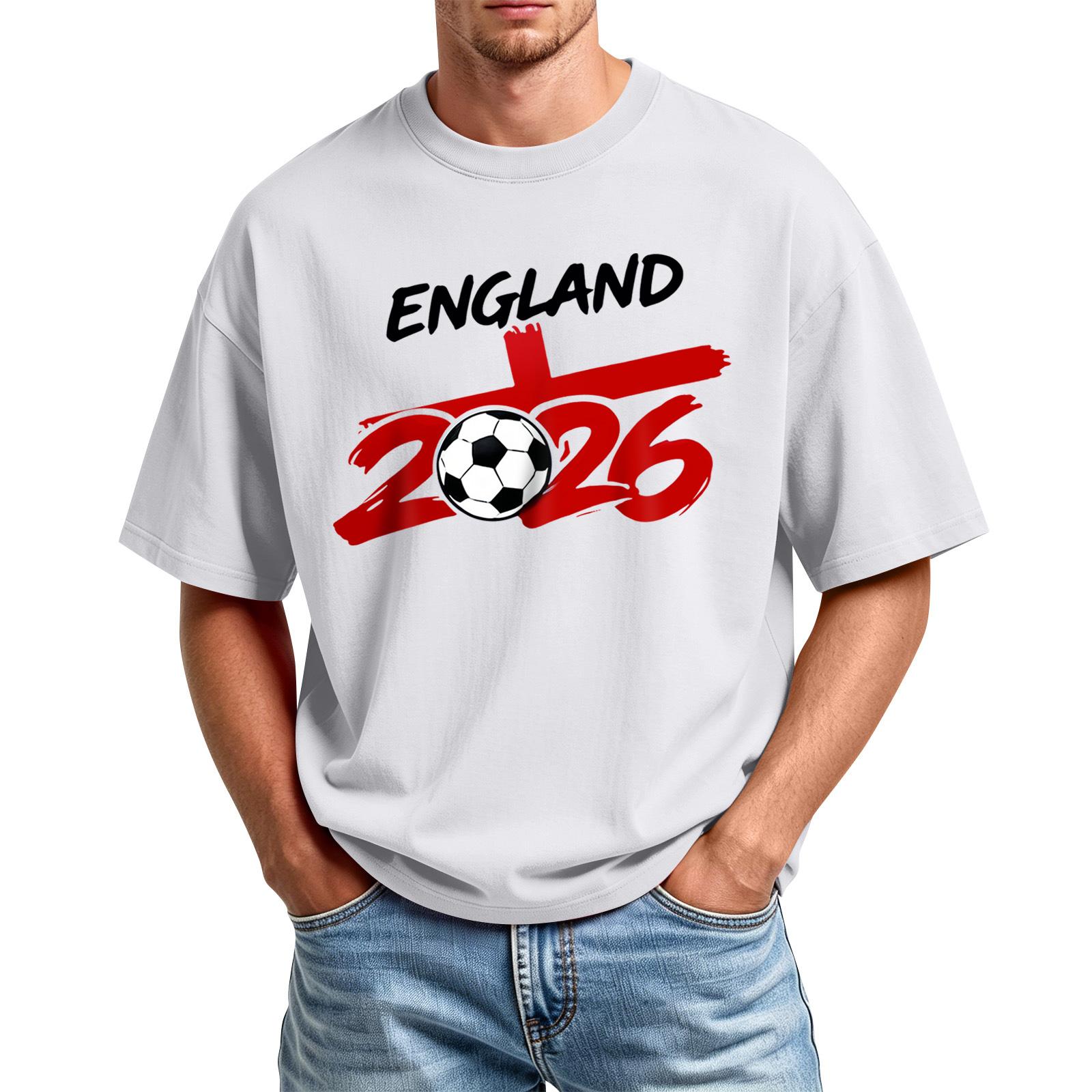 

Men s Printed Round Neck T-Shirt Casual Sports Short-Sleeve Top XL білий