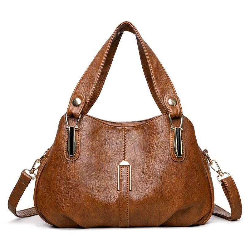 Women's Textured Leather Top-Handle Bag Stylish Crossbody Bag