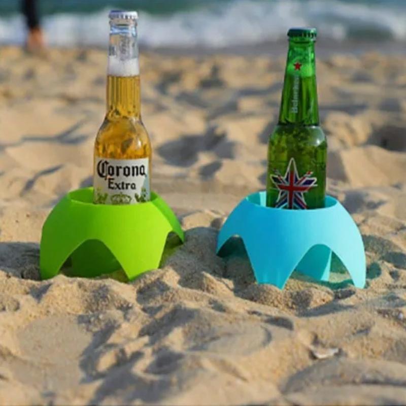 1PC Plastic Beach Cup Holders Multicolor Outdoor Sand Drink Holders Portable Beer Stand Accessories For Beach Parties And Cam