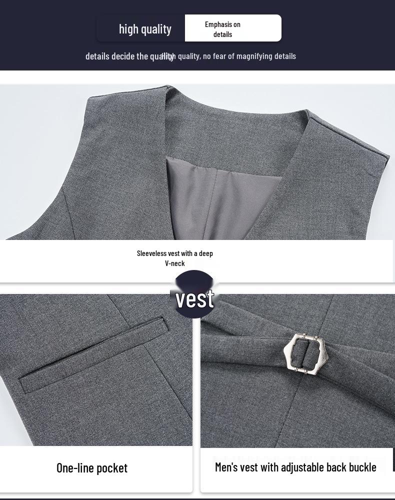 Men's Autumn/Winter Double-Breasted Suit Set - Professional Business Attire for Hotel Managers
