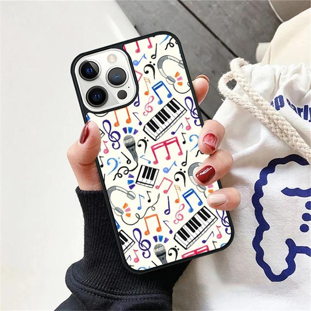 Piano keys Vintage Music Notes Phone Case Cover For iPhone 17 Air 15 16 14 13 12 Pro Max 11 Pro Max Plus Coque