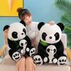 Cute Mother And Son Panda Doll Plush Toy Simulation Holding Bamboo Panda Doll Rag Doll Children Plush Gift