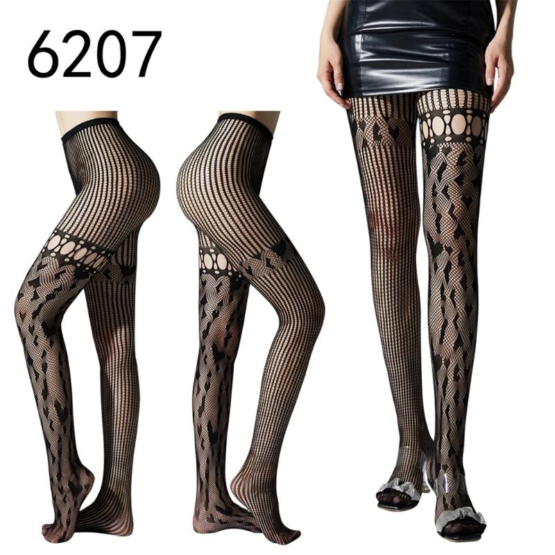 Women Lace Patterned Tights Fishnet Stockings Pantyhose Patterned Net Stockings Pantyhose for Raves Party Club Costumes