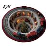Indoor Christmas Rug 3D Round Rug, Optical Illusion Santa Claus Area 39 Holiday Decorative Inch Quilted-Like Floor Mat for Living Room Bedroom