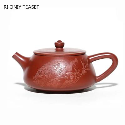 200ml Yixing Purple Clay Teapots Famous Handmade Stone Scoop Tea Pot Raw Ore Dahongpao Beauty Kettle Chinese Zisha Tea Set