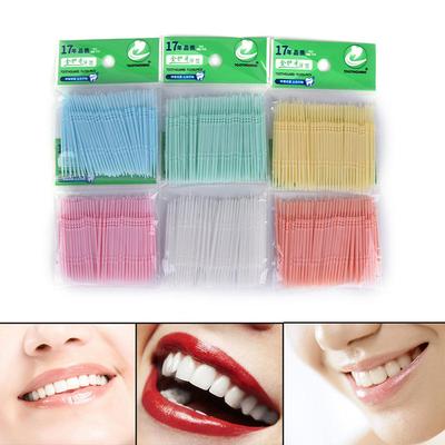 100Pcs Kunststoff Dental Picks Mundhygiene 2 Weg Interdentalbürste Zahn Pick Sp