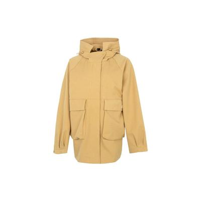 Solid Color Zip Hooded Jacket Women Outerwear Brown HM4987