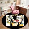 Marilyn Monroe Print Rond Tapijt, Wasbaar Vloerkleed, Voor Entree Slaapzaal Wasruimte Kantoor Studeerkamer, Woondecoratie Verjaardag Kerstcadeau