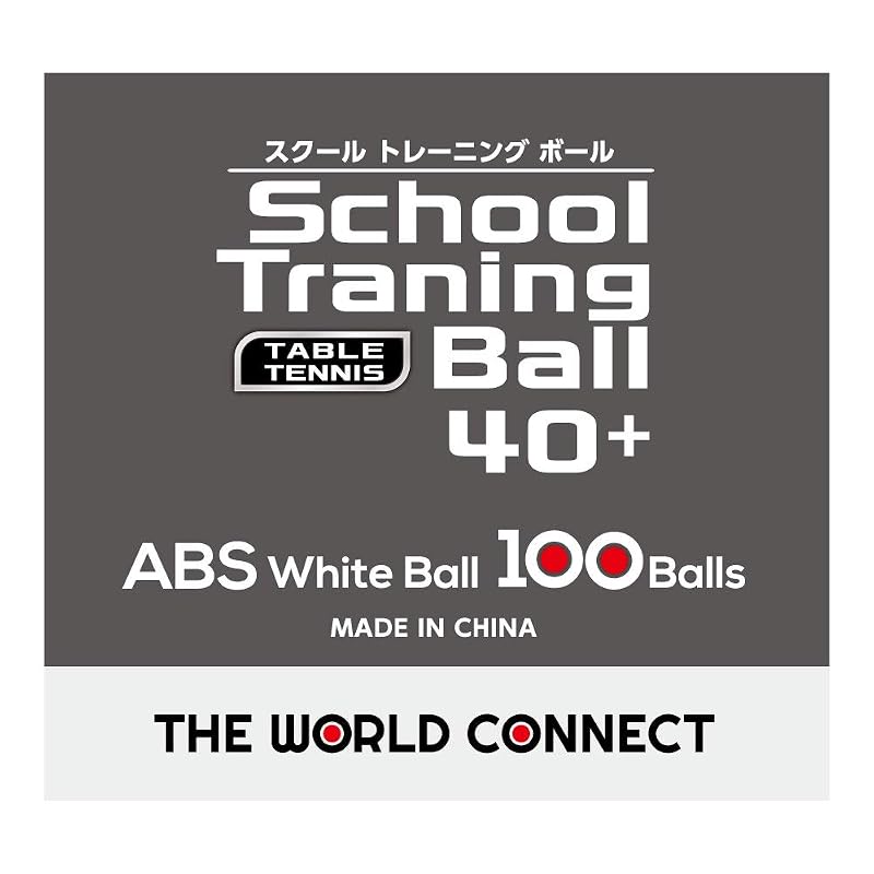 [The] World Connect Table Tennis Balls TWC School Training Balls 40+ 100 Balls DV010 White