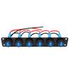 6 Gang Round Switch Panel with LED Water Proof Rocker Switch Panel for Marine Boat