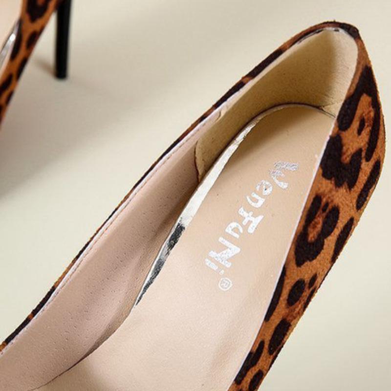 Tocuri înalte, tocuri subțiri, pantofi unici profesionali sexy cu imprimeu leopard