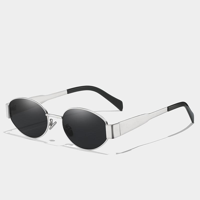 Round Frame Sunglasses for Women Fashion Decor Street Photo Eyewear