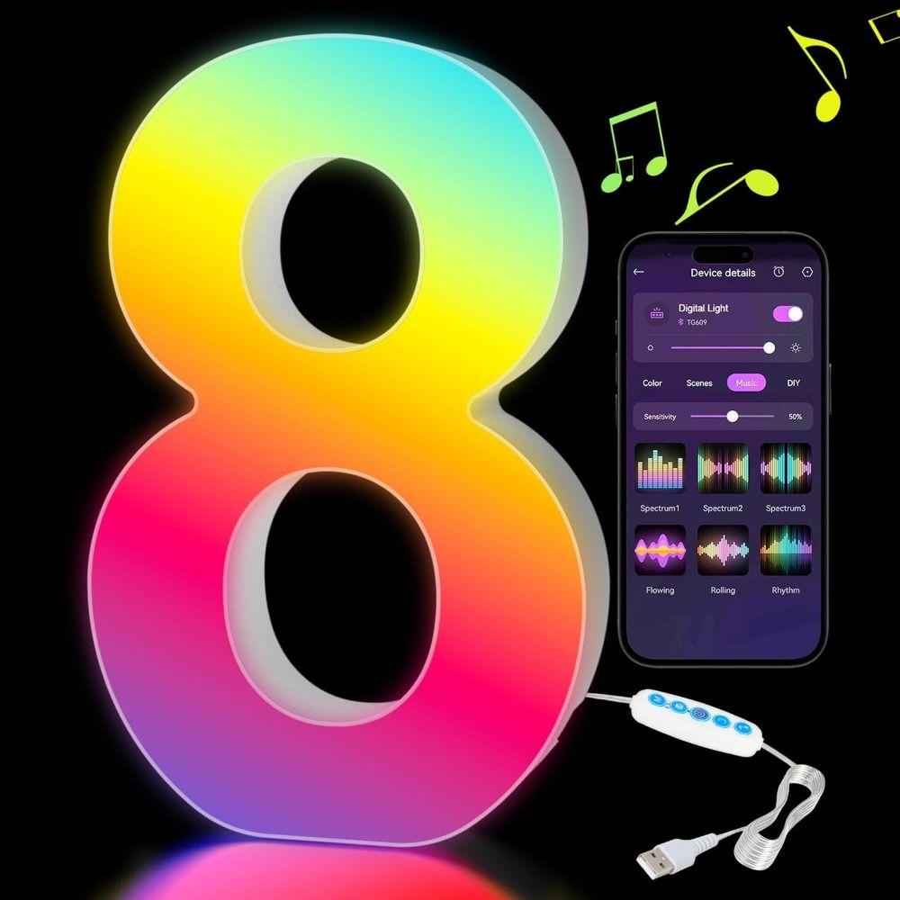 Name Letter Alphabet Light Smart Number Lamp MeRGBW App LED Letters Light Game