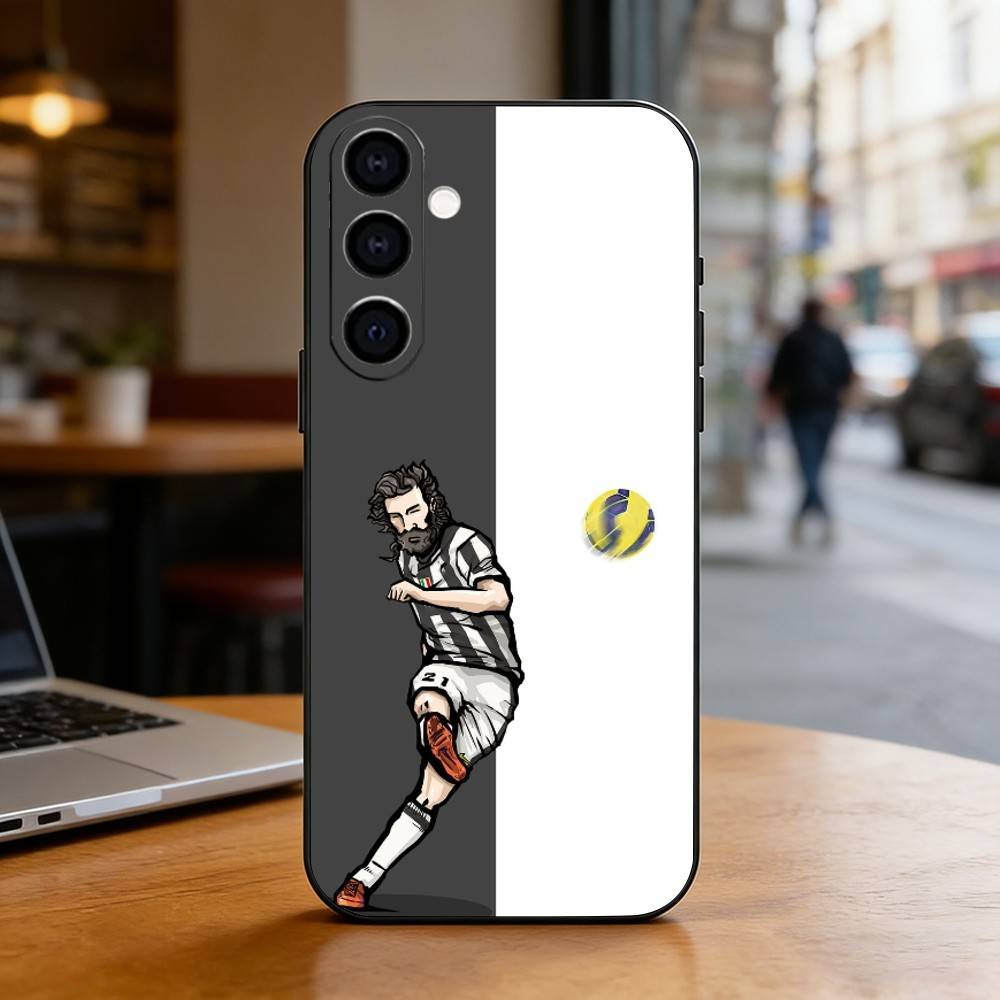 Soccer Legend Art Pattern Soft TPU Phone Case Black Silicone Soft For Samsung Galaxy A73,A72,A71,A70,A53,A52,A51