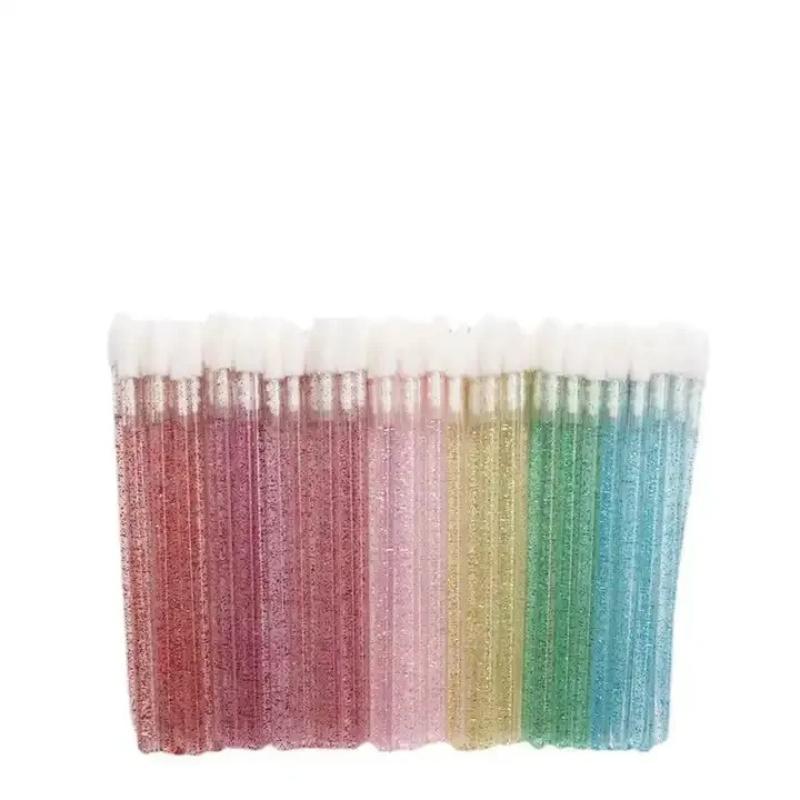 500 st Engångs Rengöringsmakeupverktyg Läppglitter Läppskönhetsborstar Glänsande Skönhetsborstar Kristall Micro Läppglansapplikator