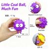 YIWUPOWER Novelty 3D Release Stress Elf Silicone Glaring Eyes Scare Cartoon Character Coal Dust Spirit Keychain Venting Ball