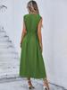 Women's Sleeveless Waist-Hugging Long Dress - Summer/Autumn, Elegant European & American Style, Slimming Fit