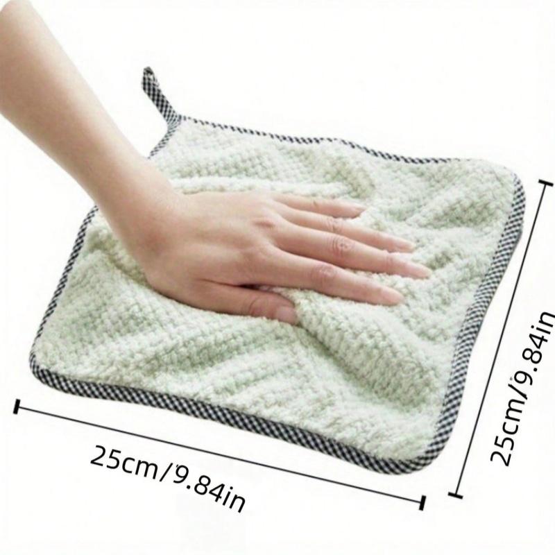 5pcs(Random colo super absorbent microfiber kitchen towels - non greasy cleaning cloth, suitable for washing dishes and surfaces