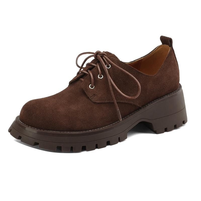 

Модная женская обувь AIYUQI Лоферы 2025 Новая Натуральная кожа Повседневная Весенняя обувь Женская Обувь Оксфорды в студенческом стиле Женская 43 коричневый