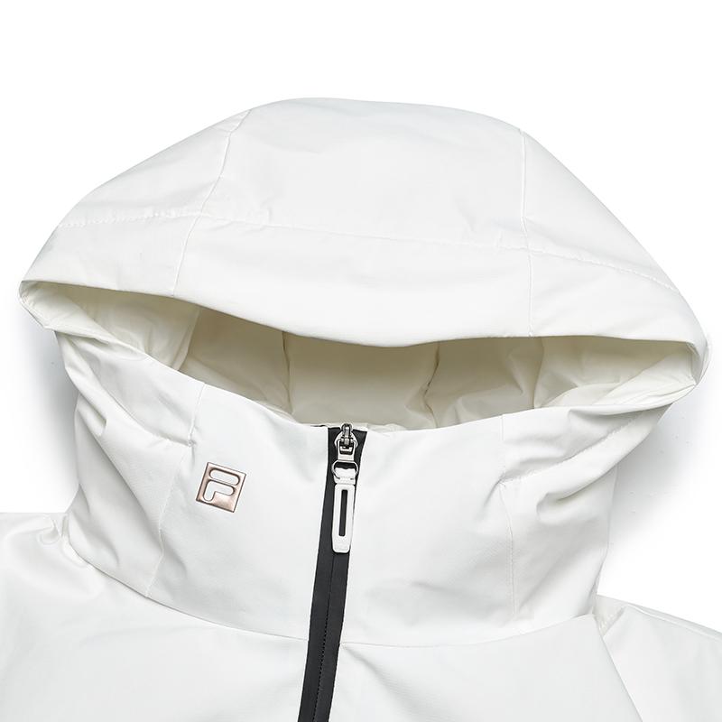 FILA Warm Versatile Hooded Long Sleeve Down Jacket Women outerwear White-Jade A11W446907F-WT