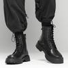 Fashion Black men's boots Classic Thick Bottom High Top Style Outdoor leisure daily party Adult motorcycle quality shoes Plus Size 38-48