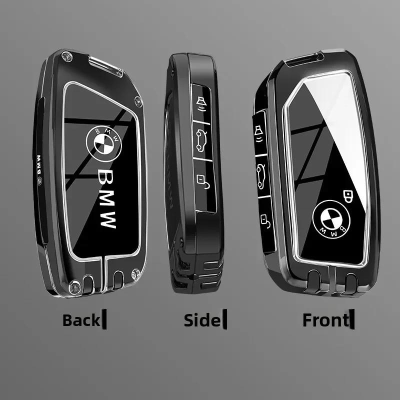 Car Key Case Cover Shell For BMW I7 X7 G07 LCI iX I20 X1 U11 7 Series G70 G09 XM U06 G81 M3 2023 Protector Fob Keychain GX6